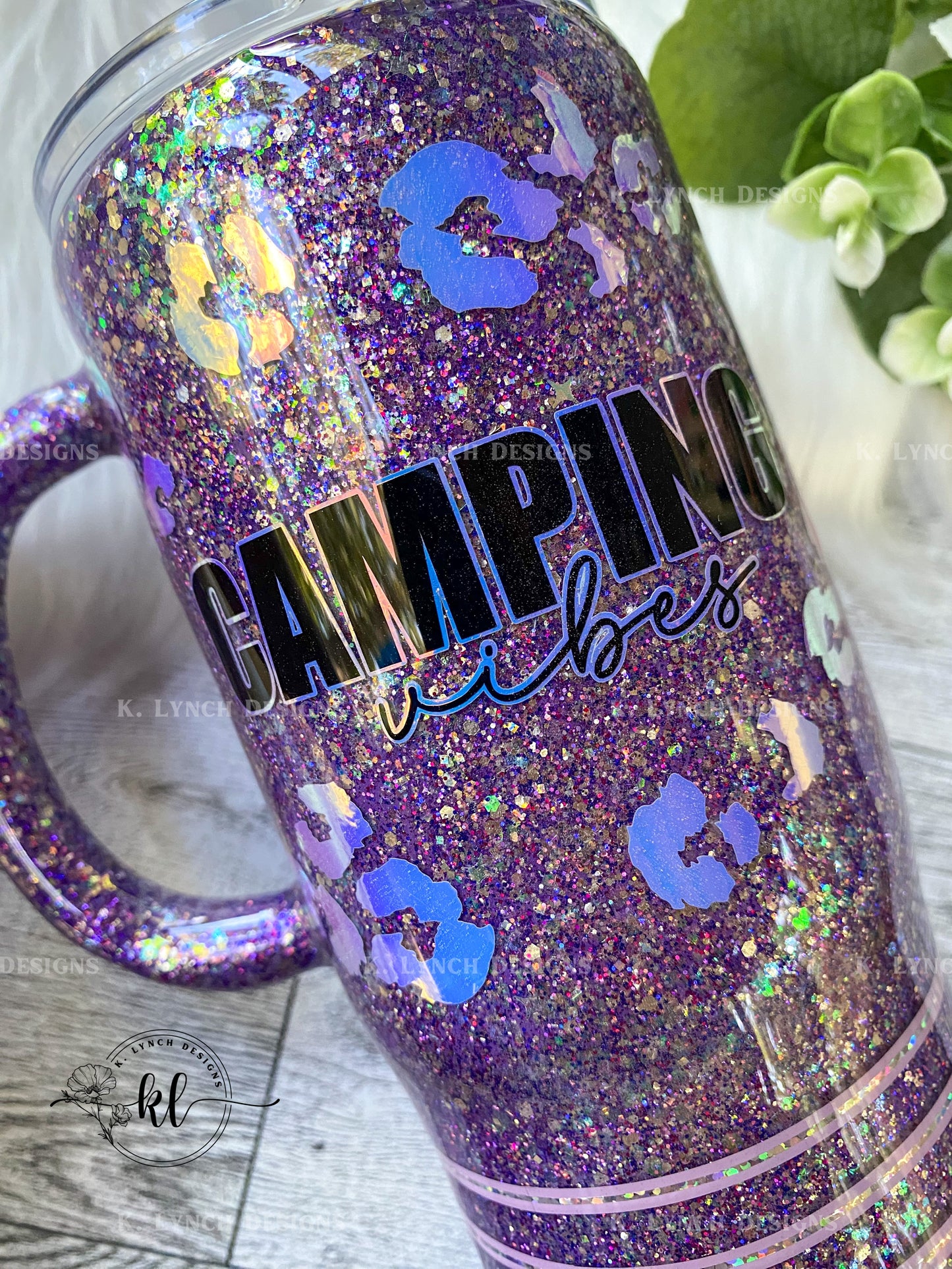 16 oz. Purple "Camping Vibes" Travel Mug