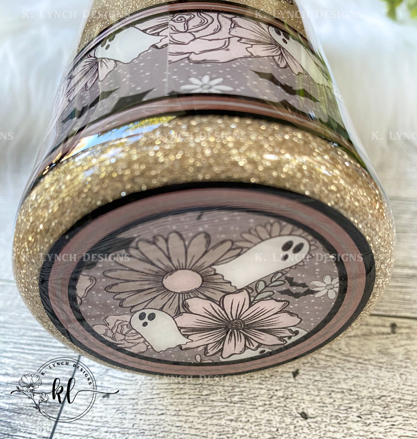 20 oz. "Boo" Cute Ghost Glitter Tumbler