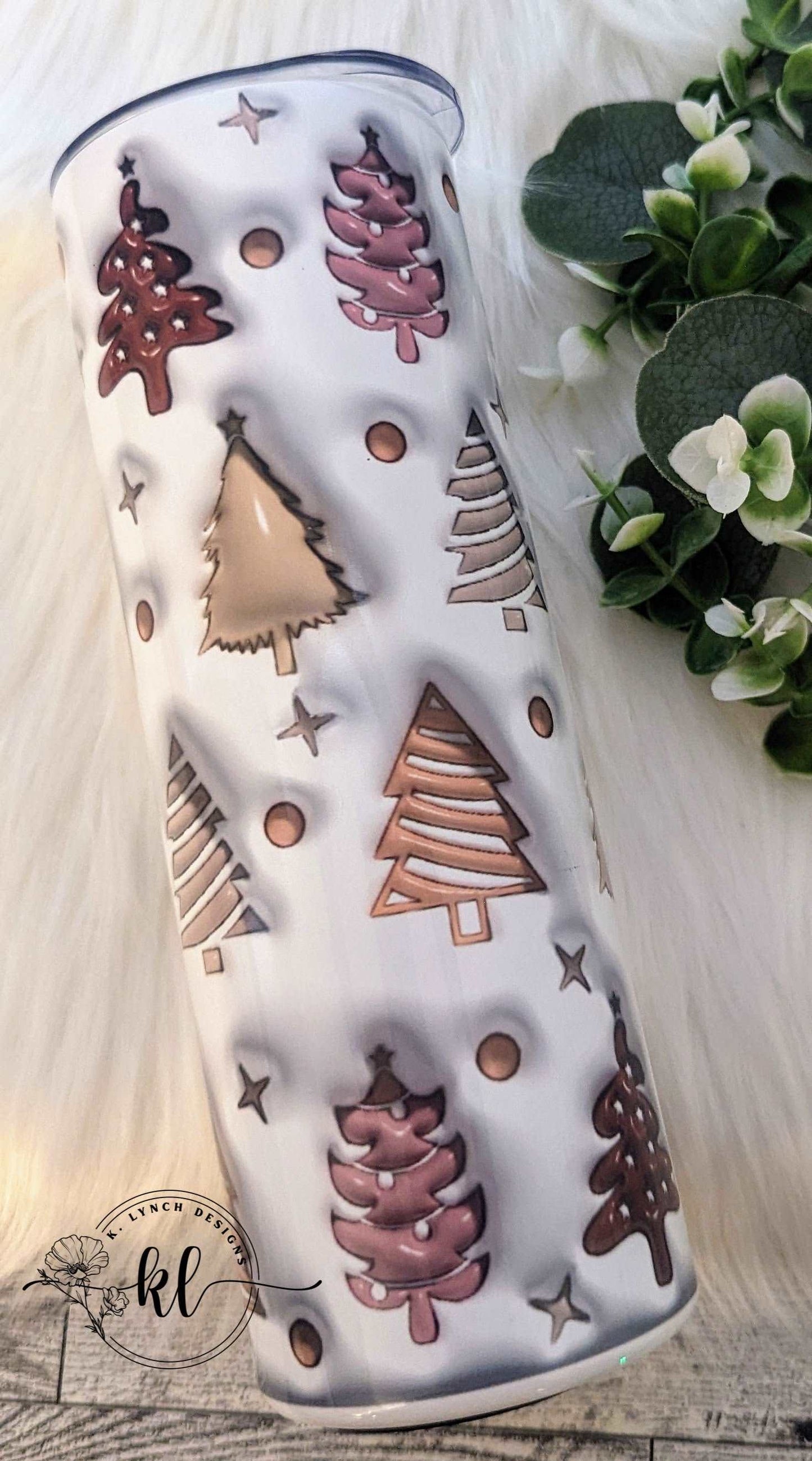 20 oz Inflated/3D Christmas Tree Tumbler
