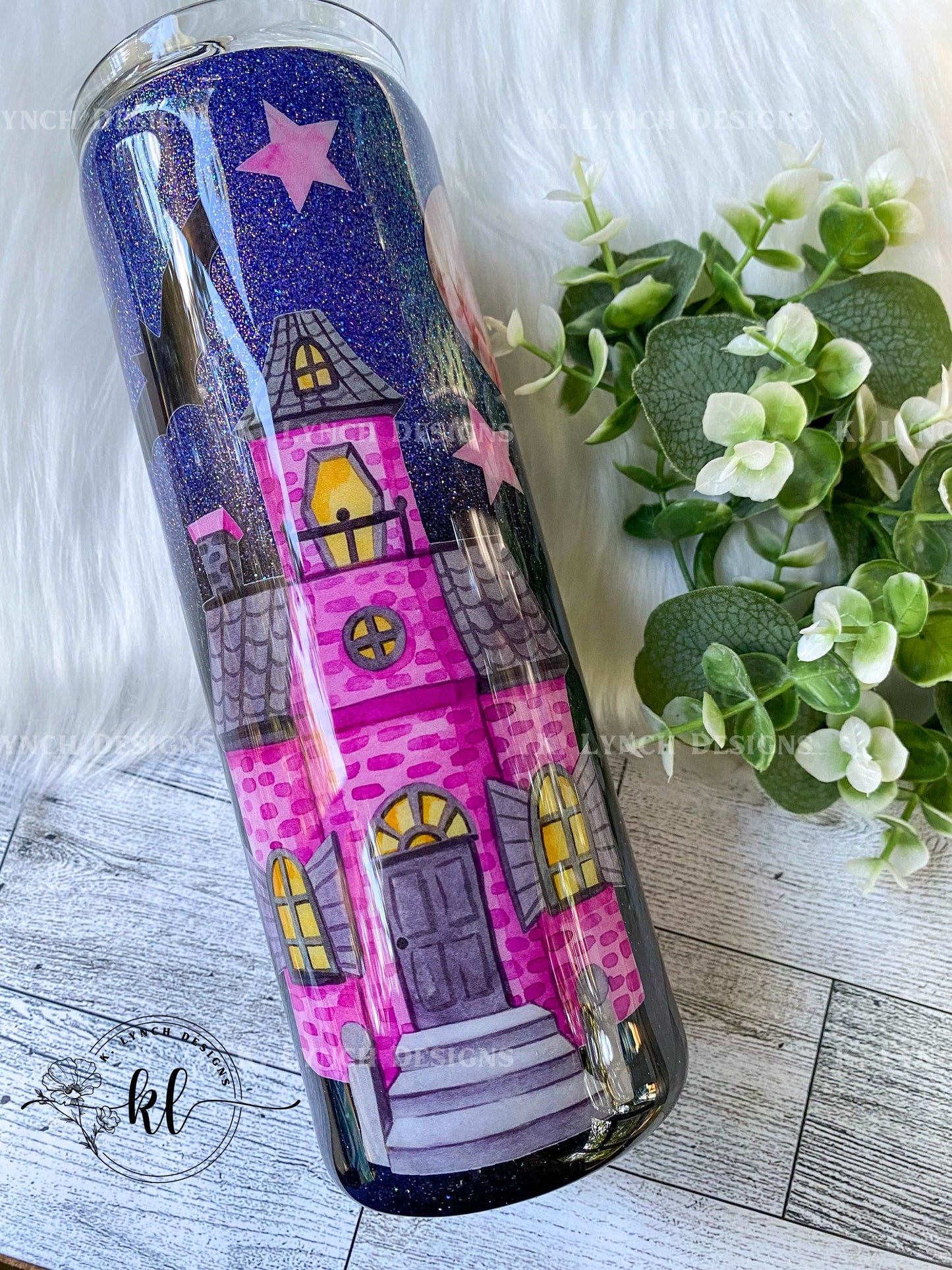 20 oz. Pink/Purple Halloween Themed Tumbler