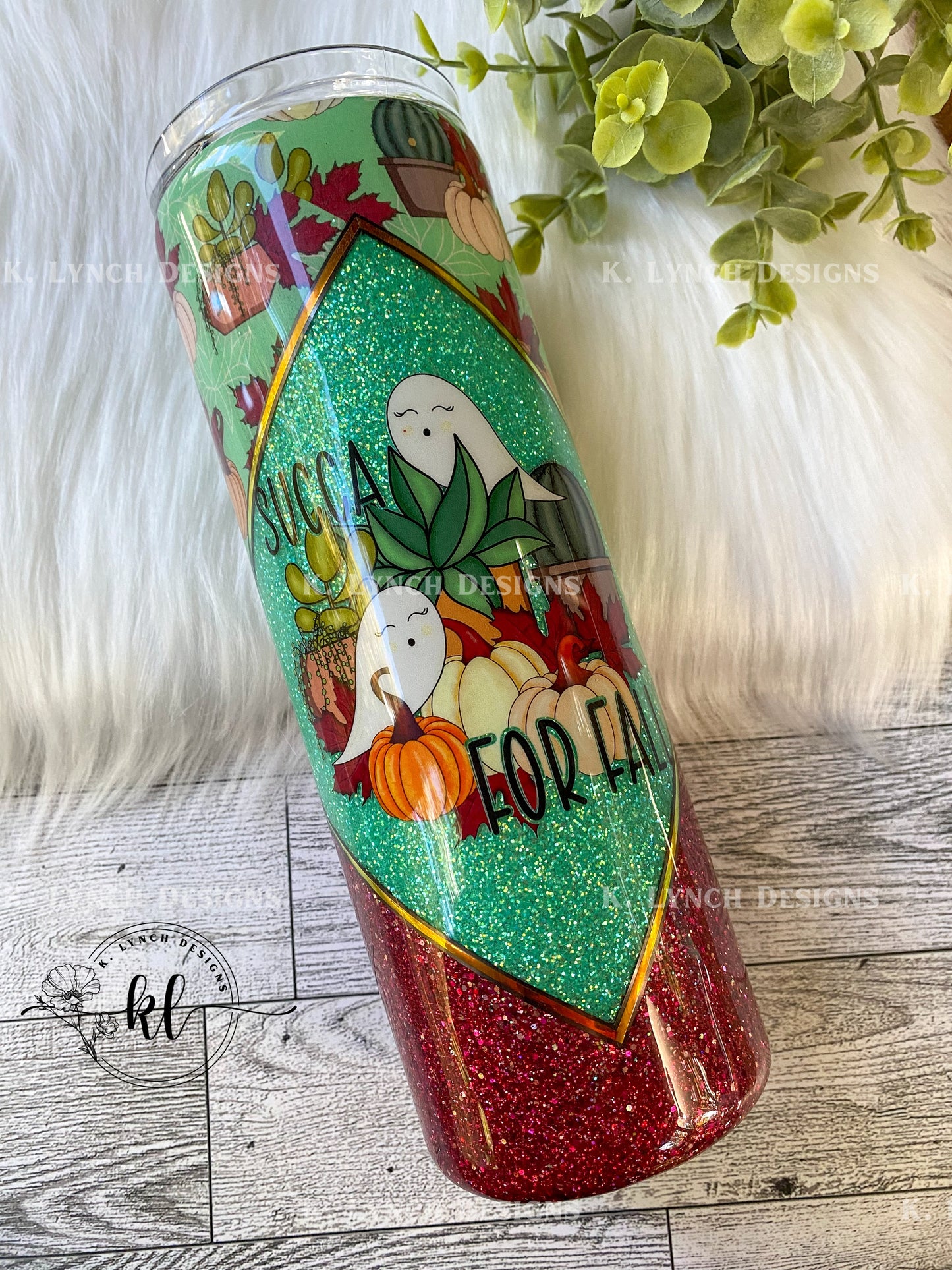 20 oz. "Succa for Fall" Glitter Tumbler