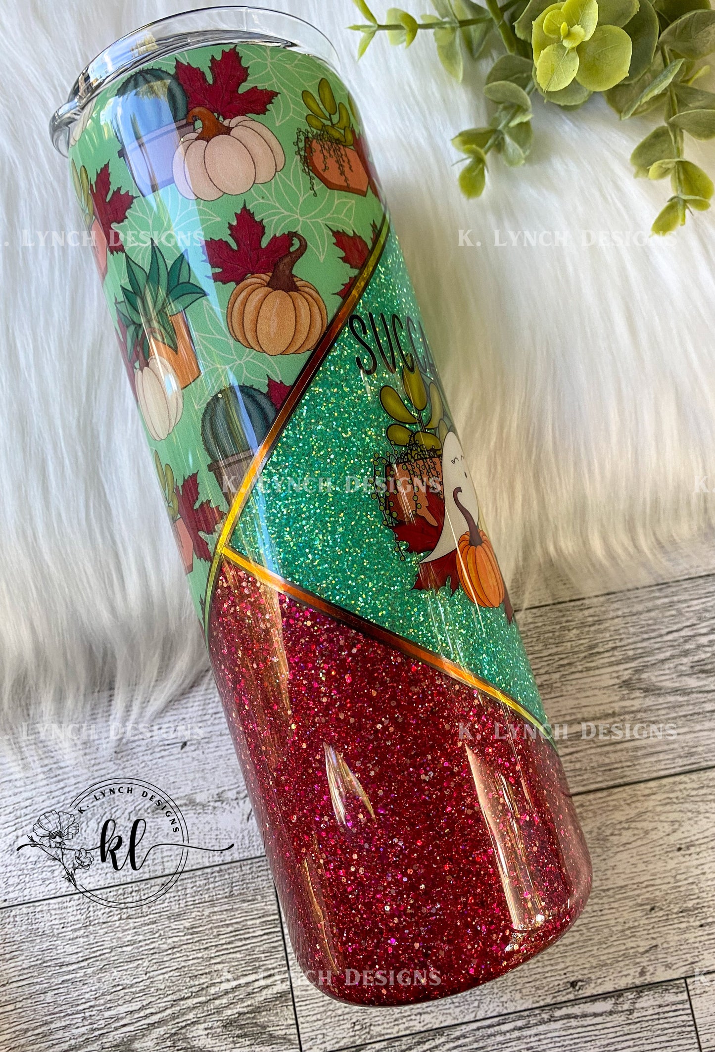 20 oz. "Succa for Fall" Glitter Tumbler