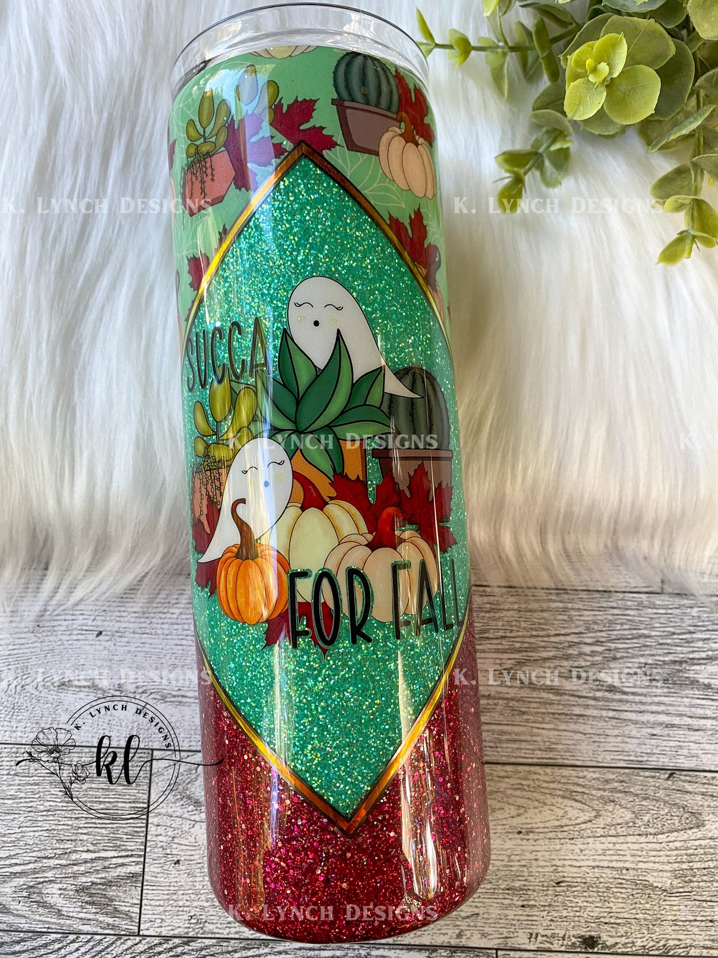 20 oz. "Succa for Fall" Glitter Tumbler