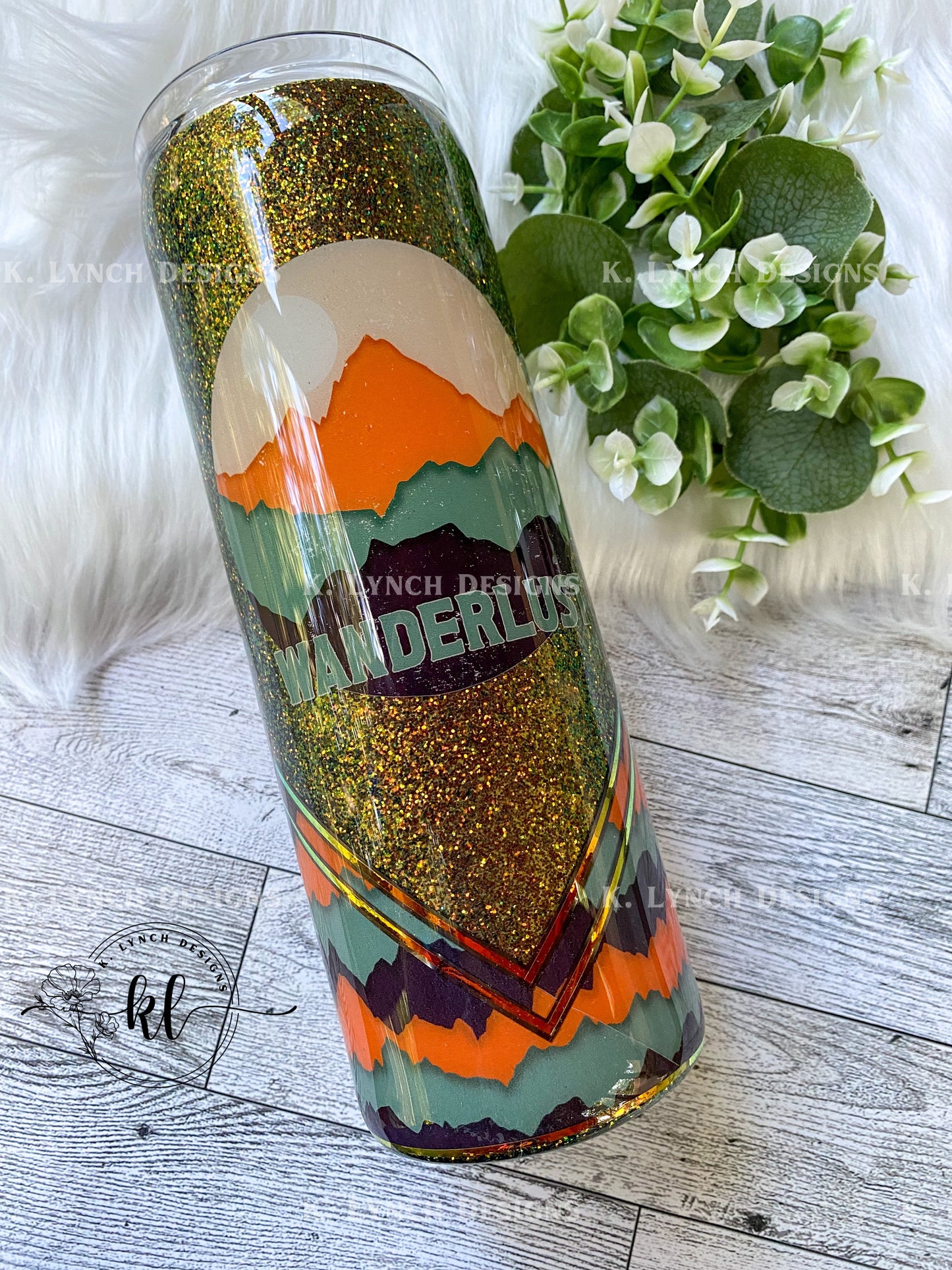 20 oz. "Wanderlust" Glitter Tumbler