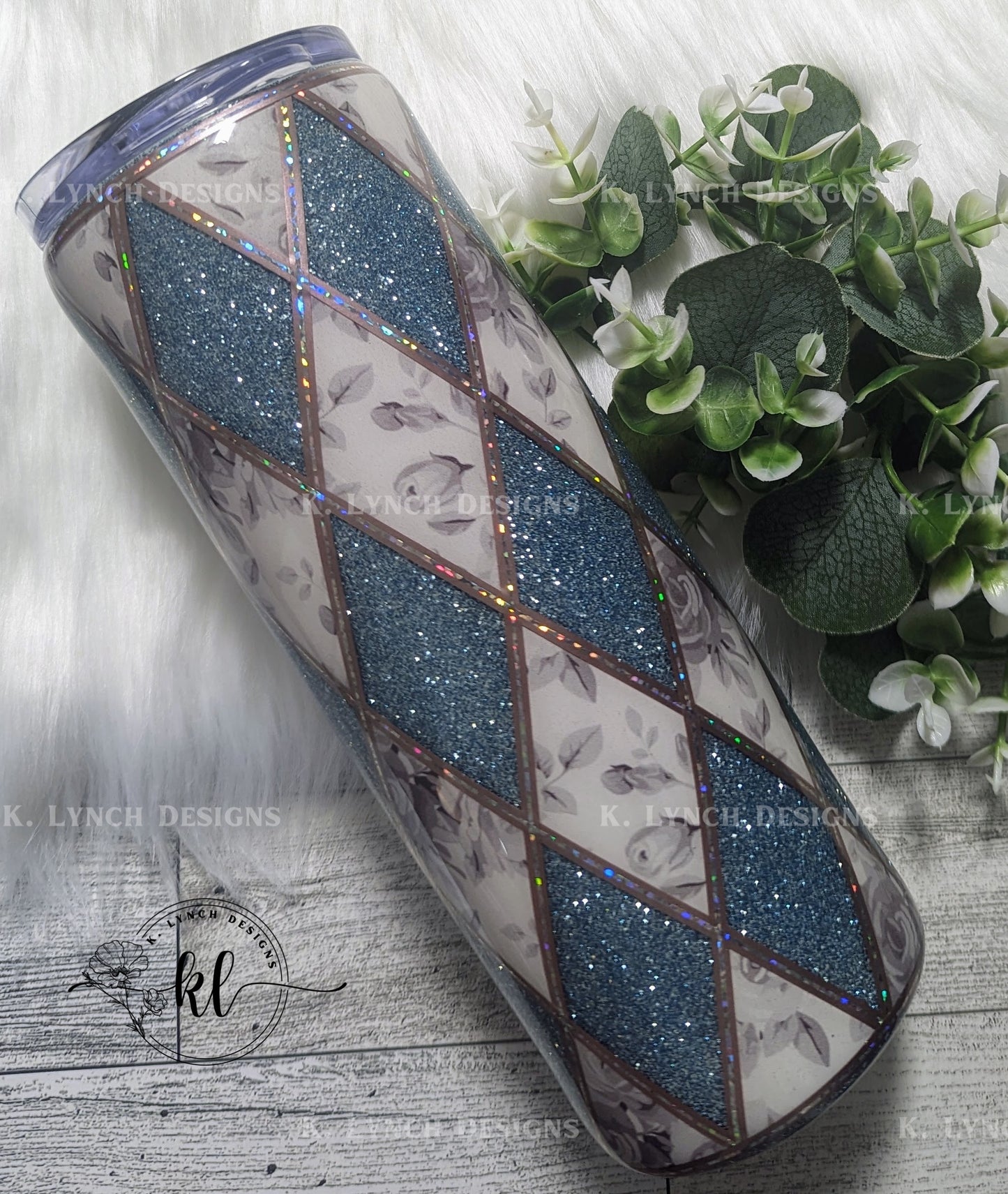 20 oz Argyle Diamonds Glitter Tumbler