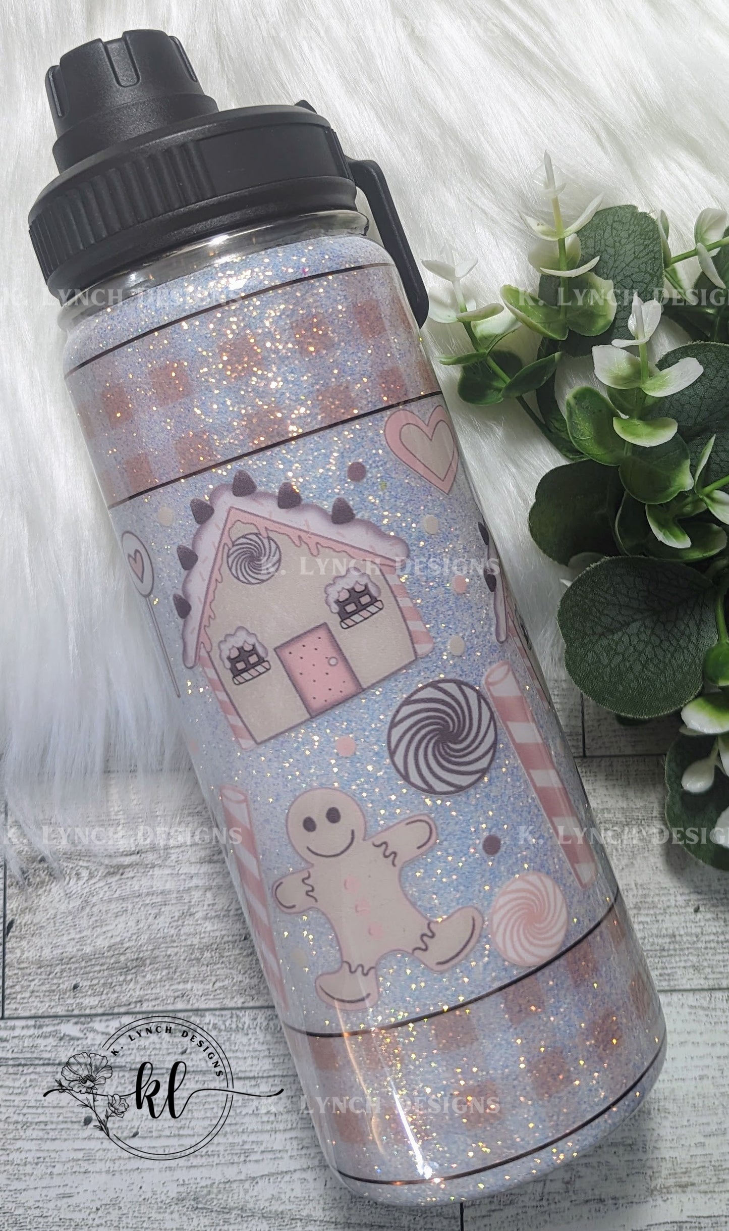 20 oz Ginger Bread Glitter Tumbler