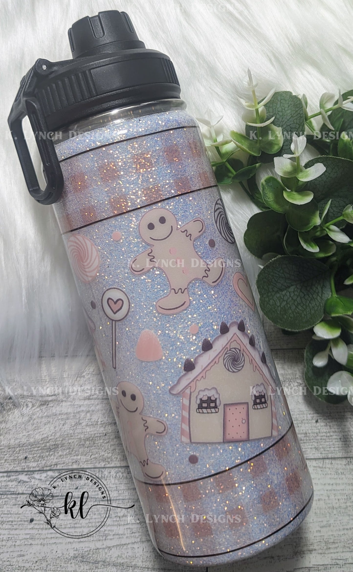 20 oz Ginger Bread Glitter Tumbler