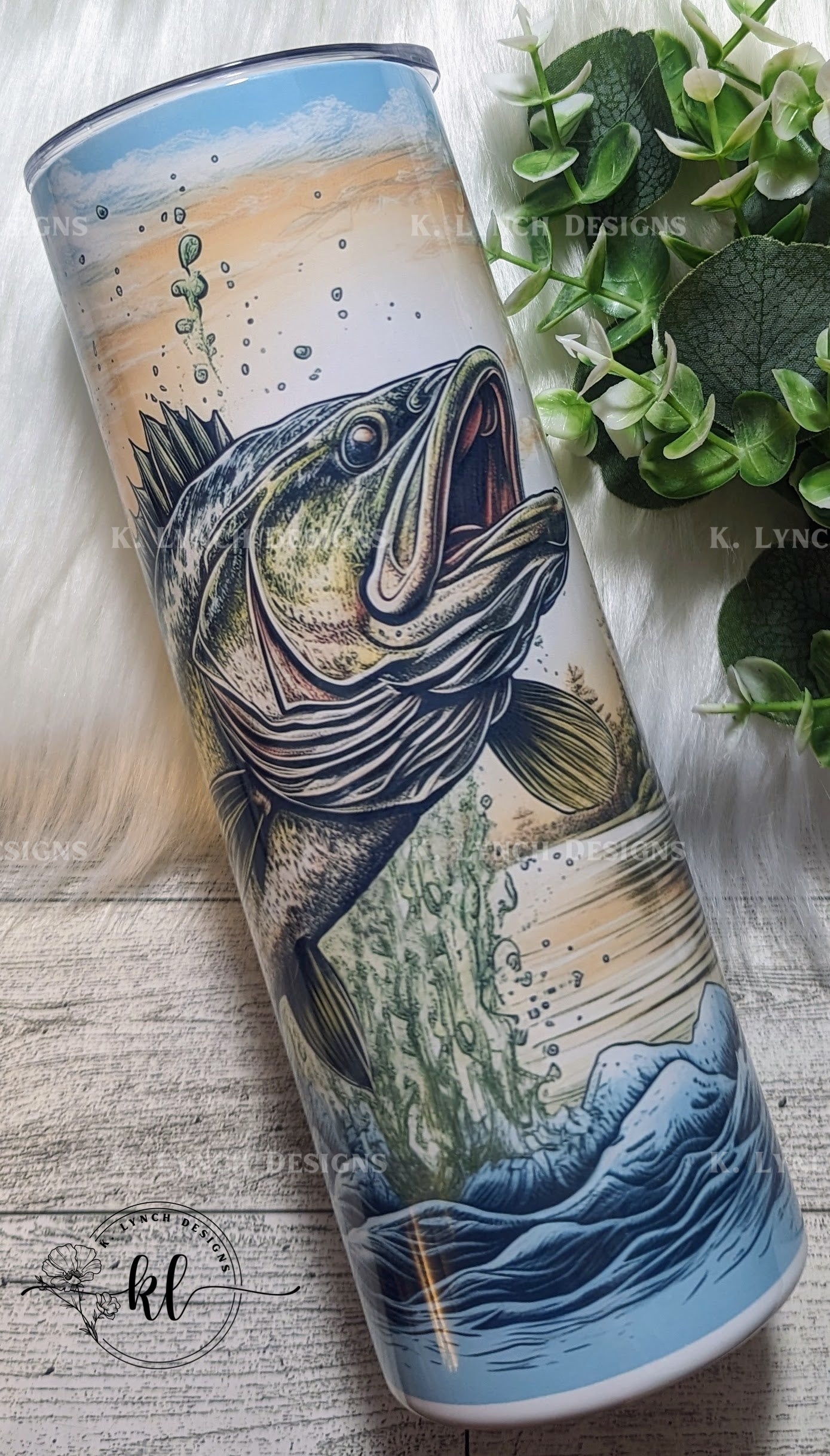 20 oz. Fish Jumping Out of a Lake Tumbler