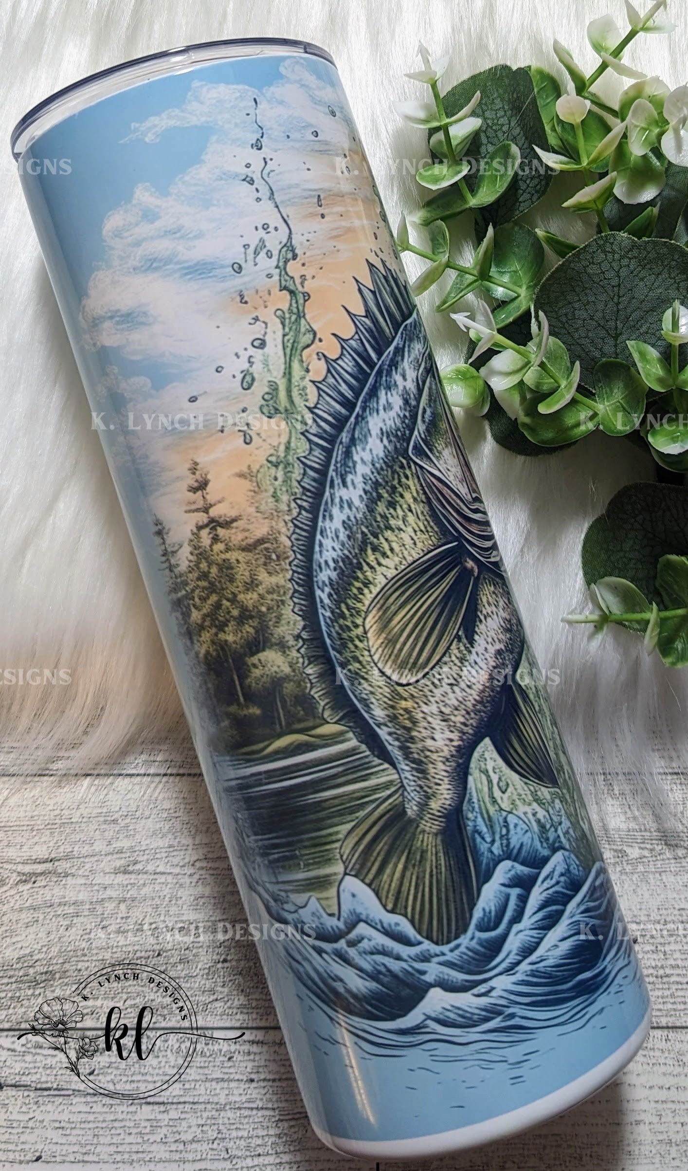 20 oz. Fish Jumping Out of a Lake Tumbler