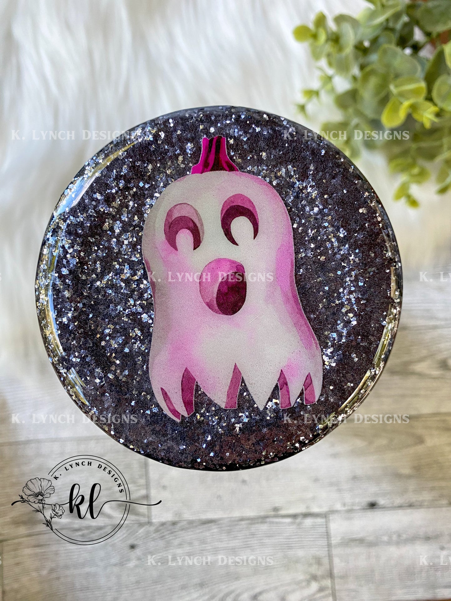 22 oz. Fatty (thick tumbler) - Cute Pink Skeleton, Ghost, Spooky "BOO" Tumbler