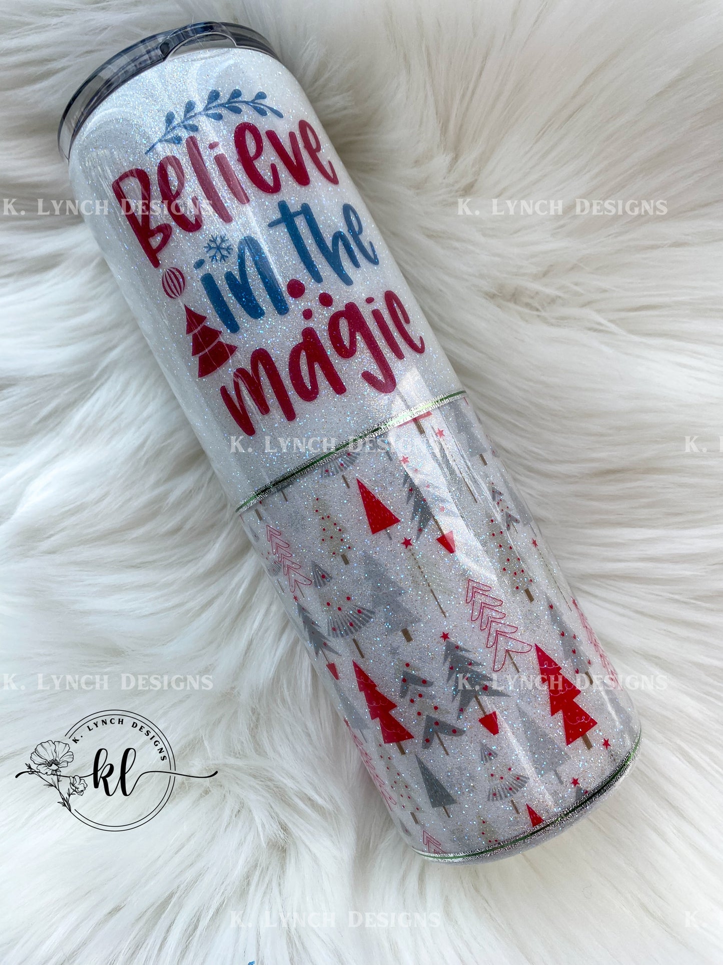 30 oz. "Believe in the Magic" Glitter Tumbler
