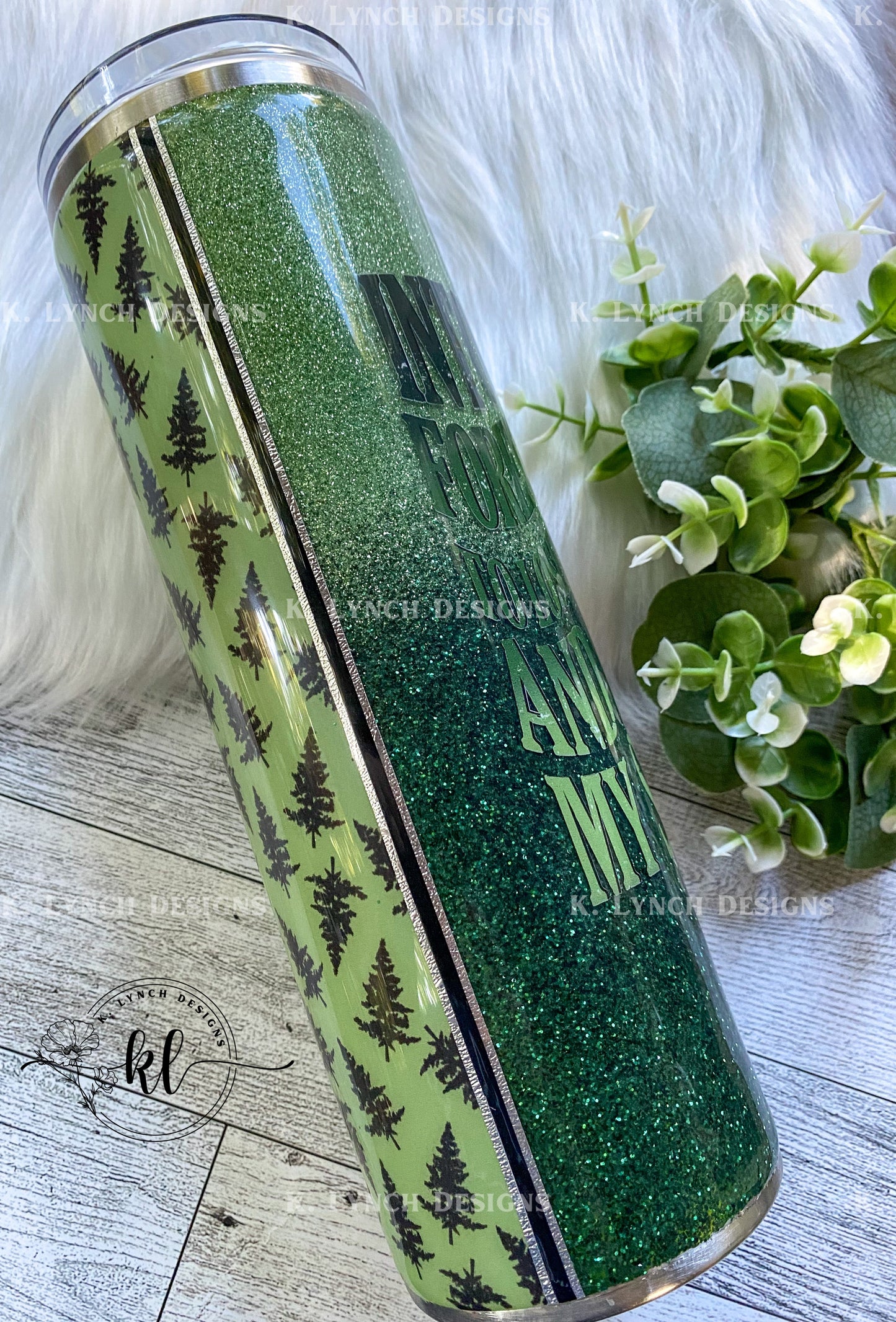 20 or 30 oz. "Into the Forest I Go" Glitter Tumblers