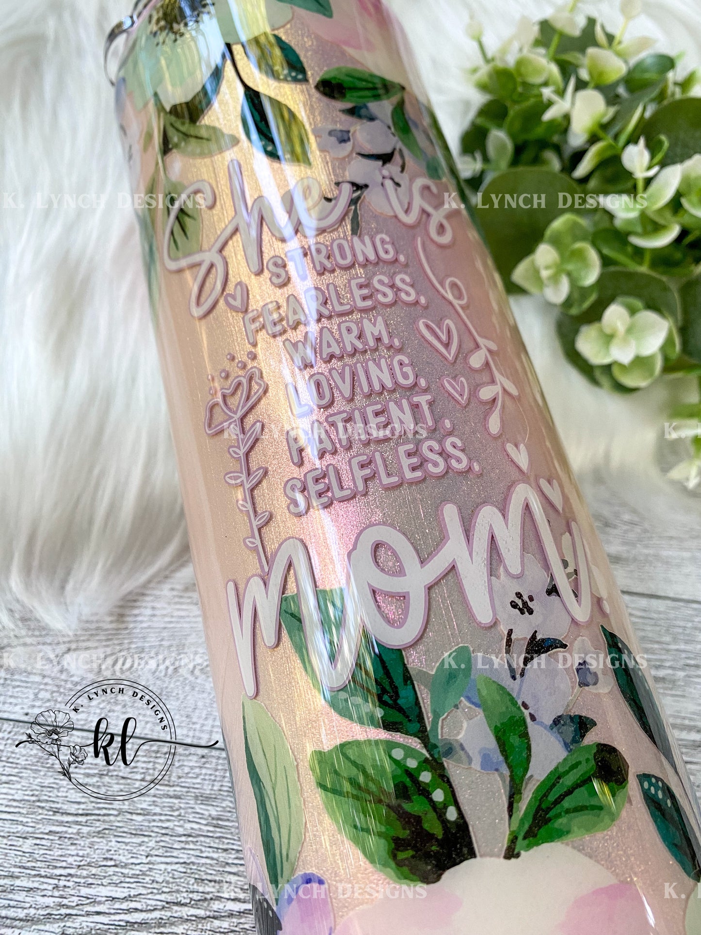 30 oz. Pink Floral "She Is.. Mom" Tumbler