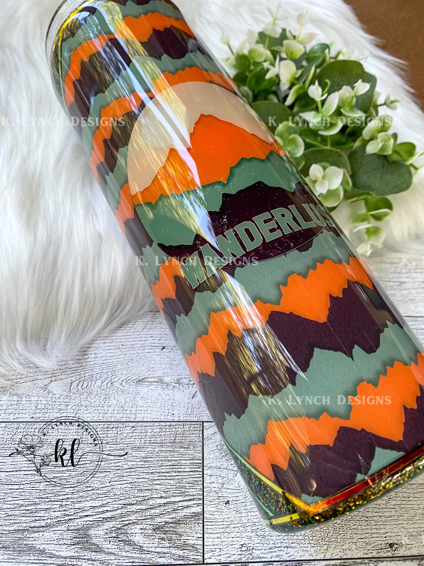 30 oz. "Wanderlust" Glitter Tumbler