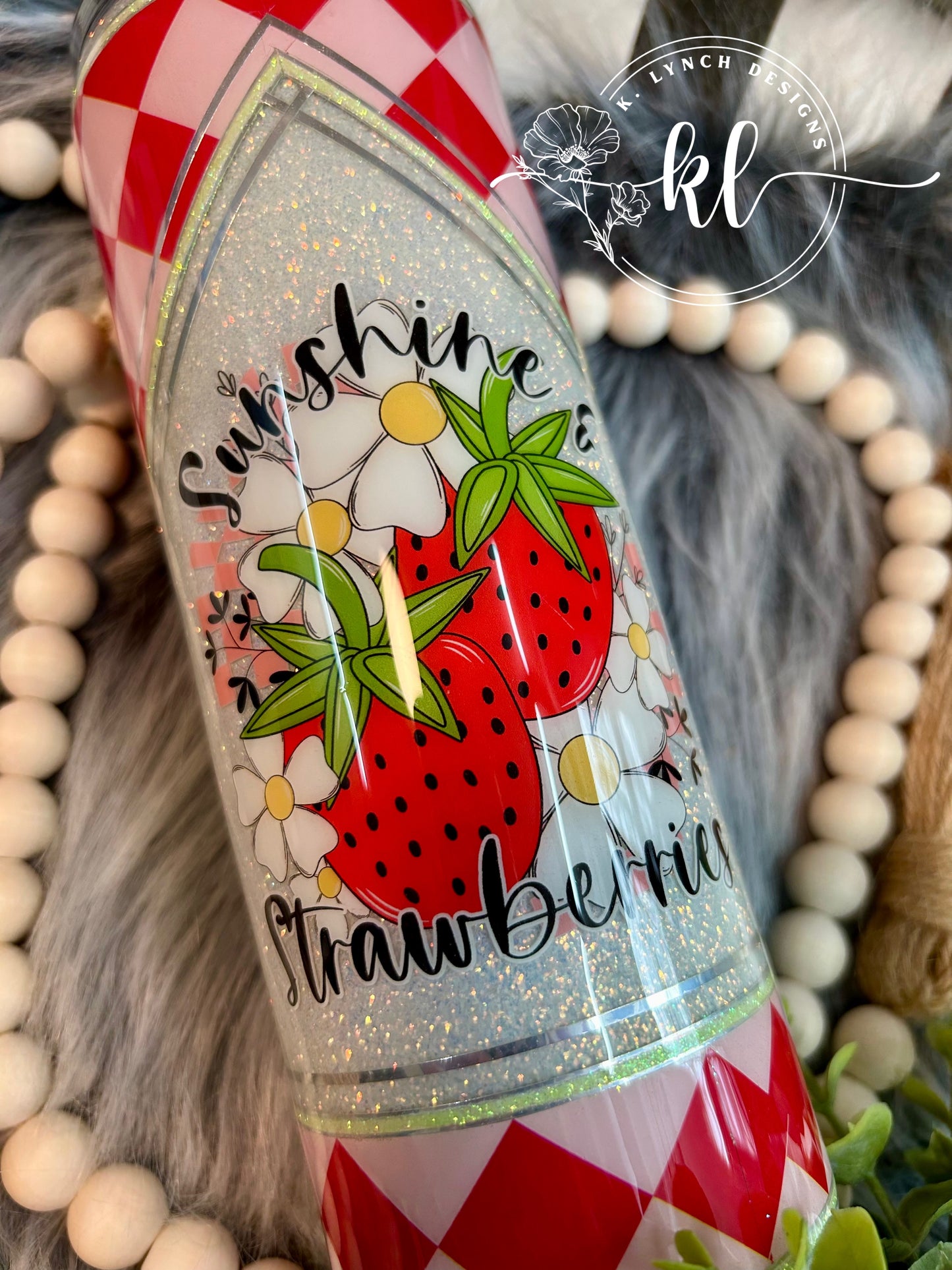 20 oz. Sunshine & Strawberries Glitter Tumbler