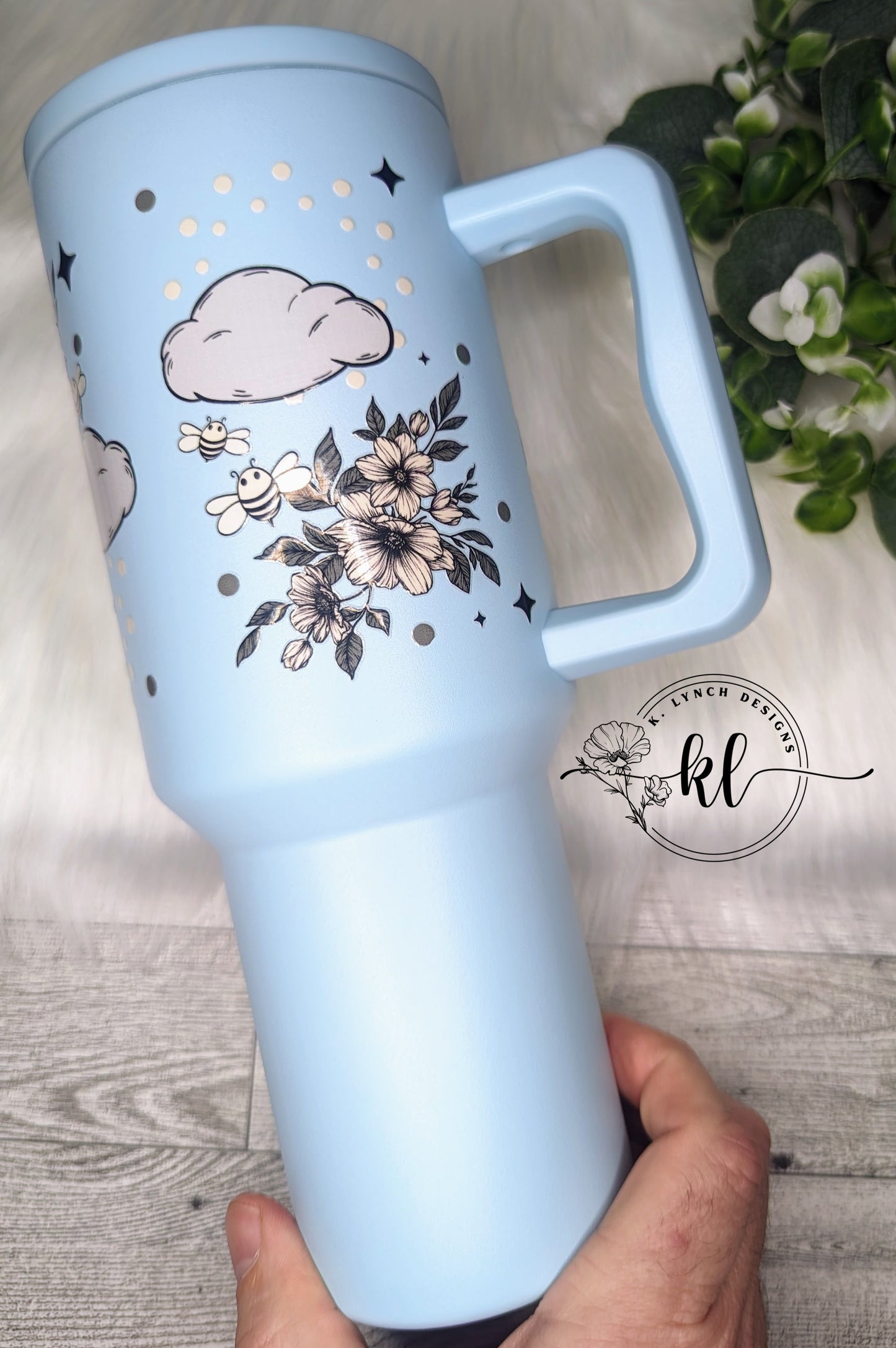 40 oz. Handle Tumbler "I Can Handle Anything So Let It Rain"