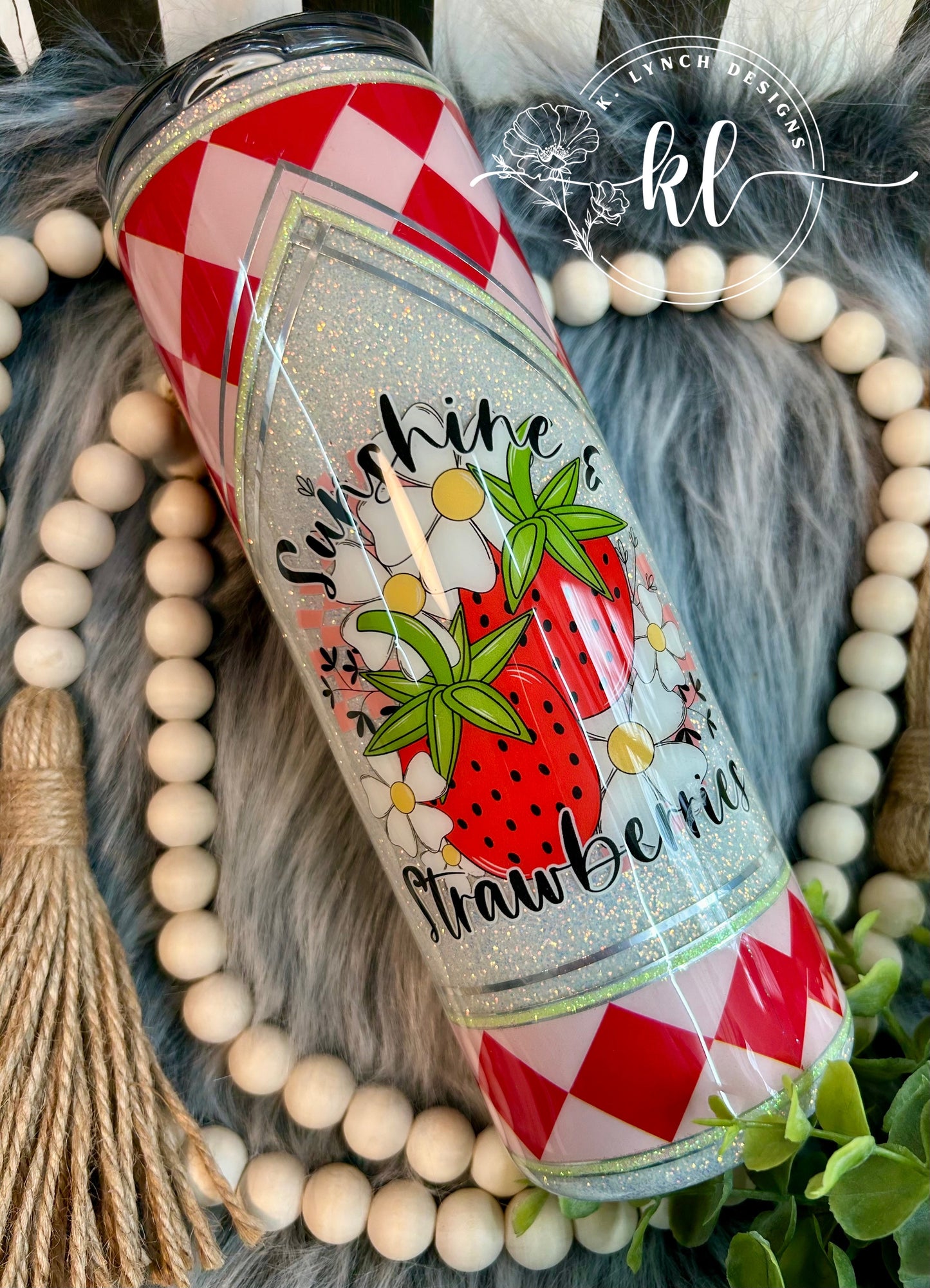 20 oz. Sunshine & Strawberries Glitter Tumbler