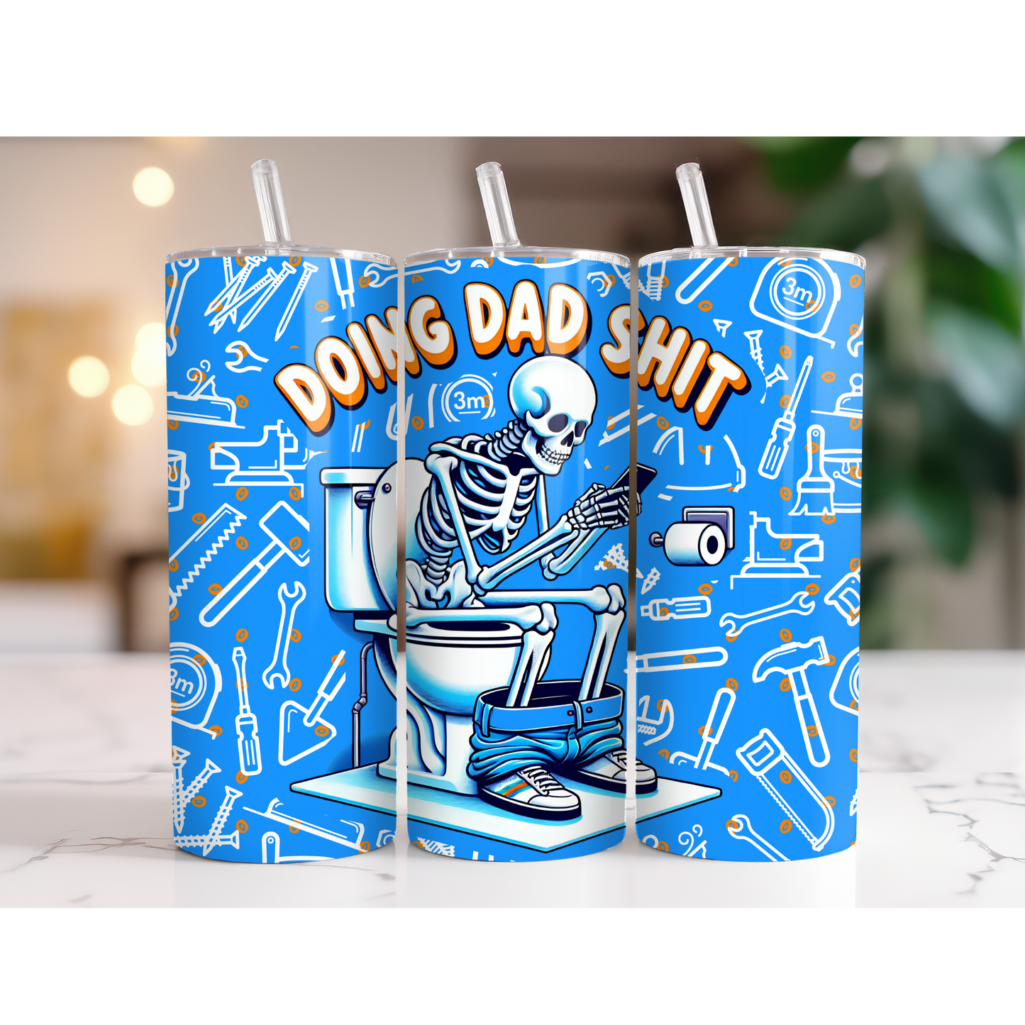 20 oz. "Doing Dad Shit" Skelton Tumbler