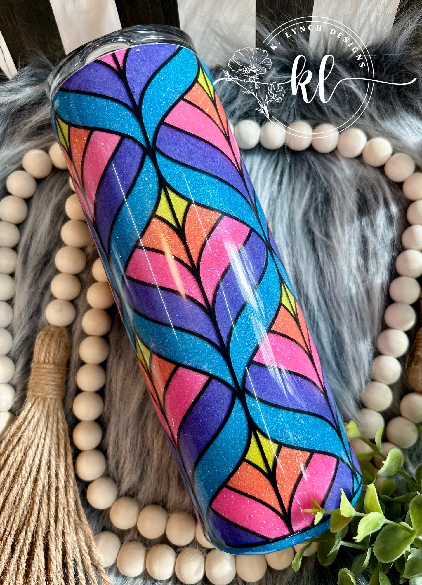 20 oz. Rainbow Glitter Burst Tumbler