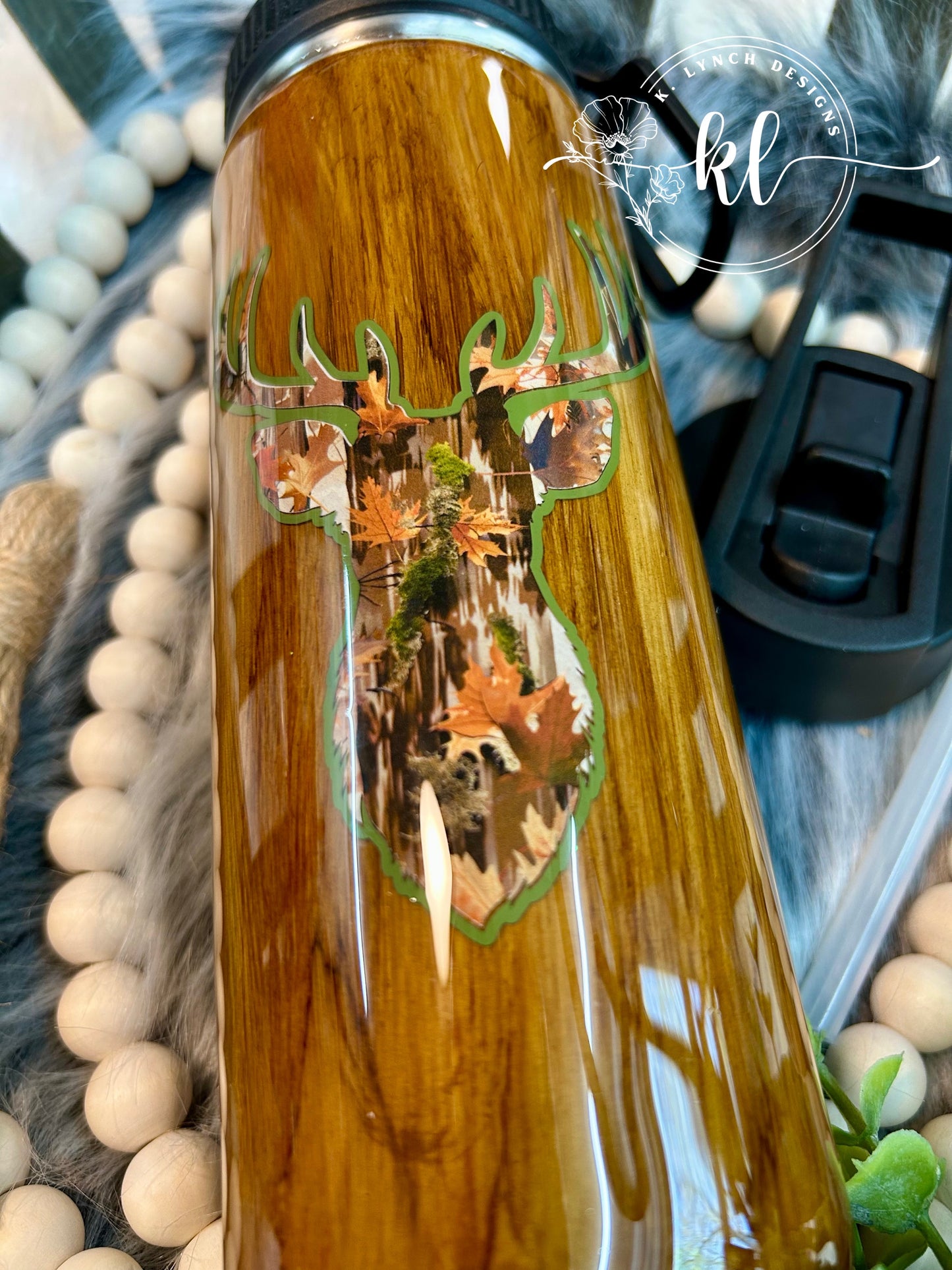 20 oz. Wood Grain & Camo Deer Sport Tumbler