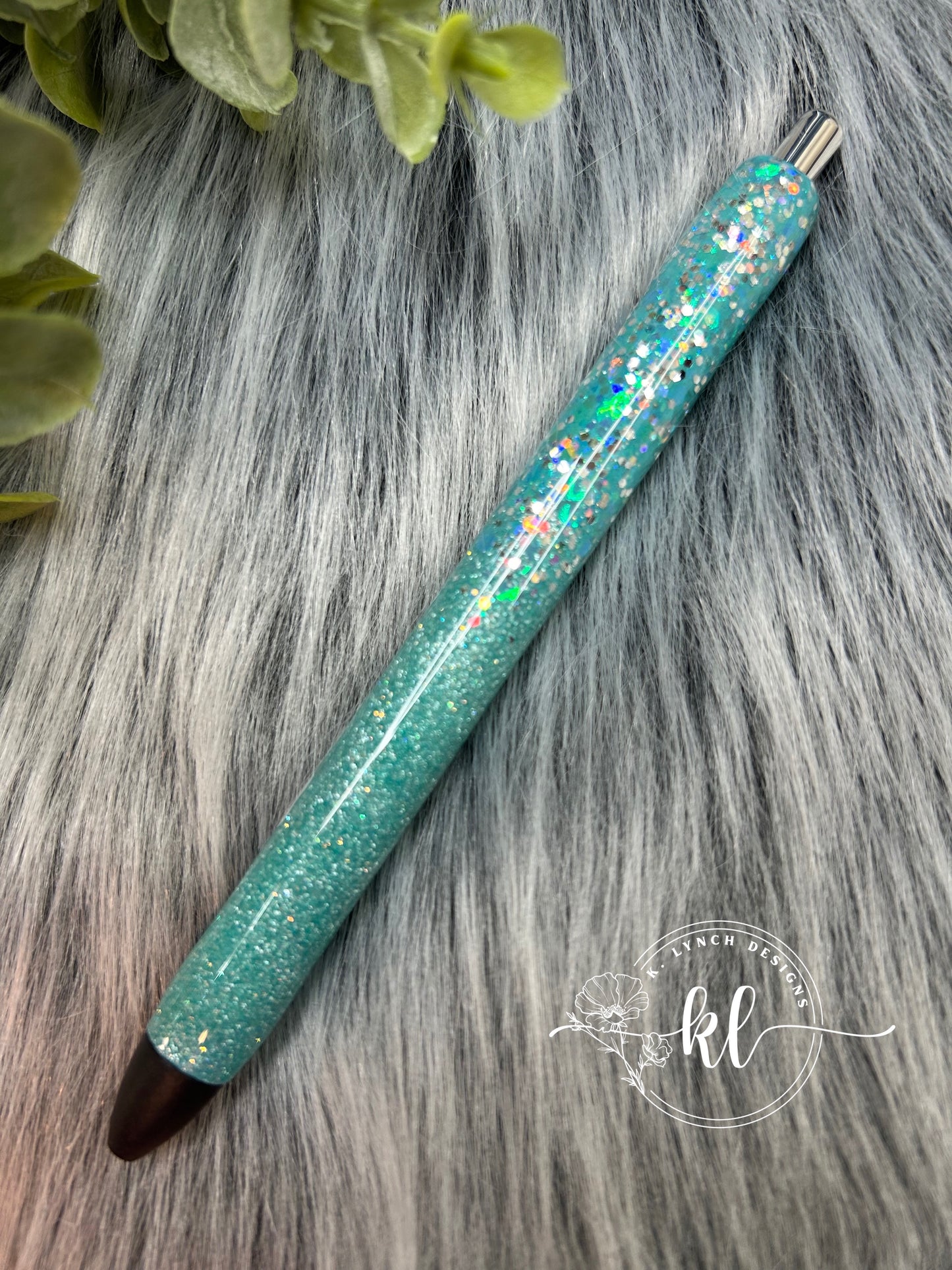 Teal Glitter "Dog Mom" Pen