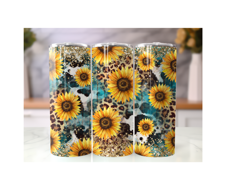 20 oz. Sunflower Animal Print Tumbler