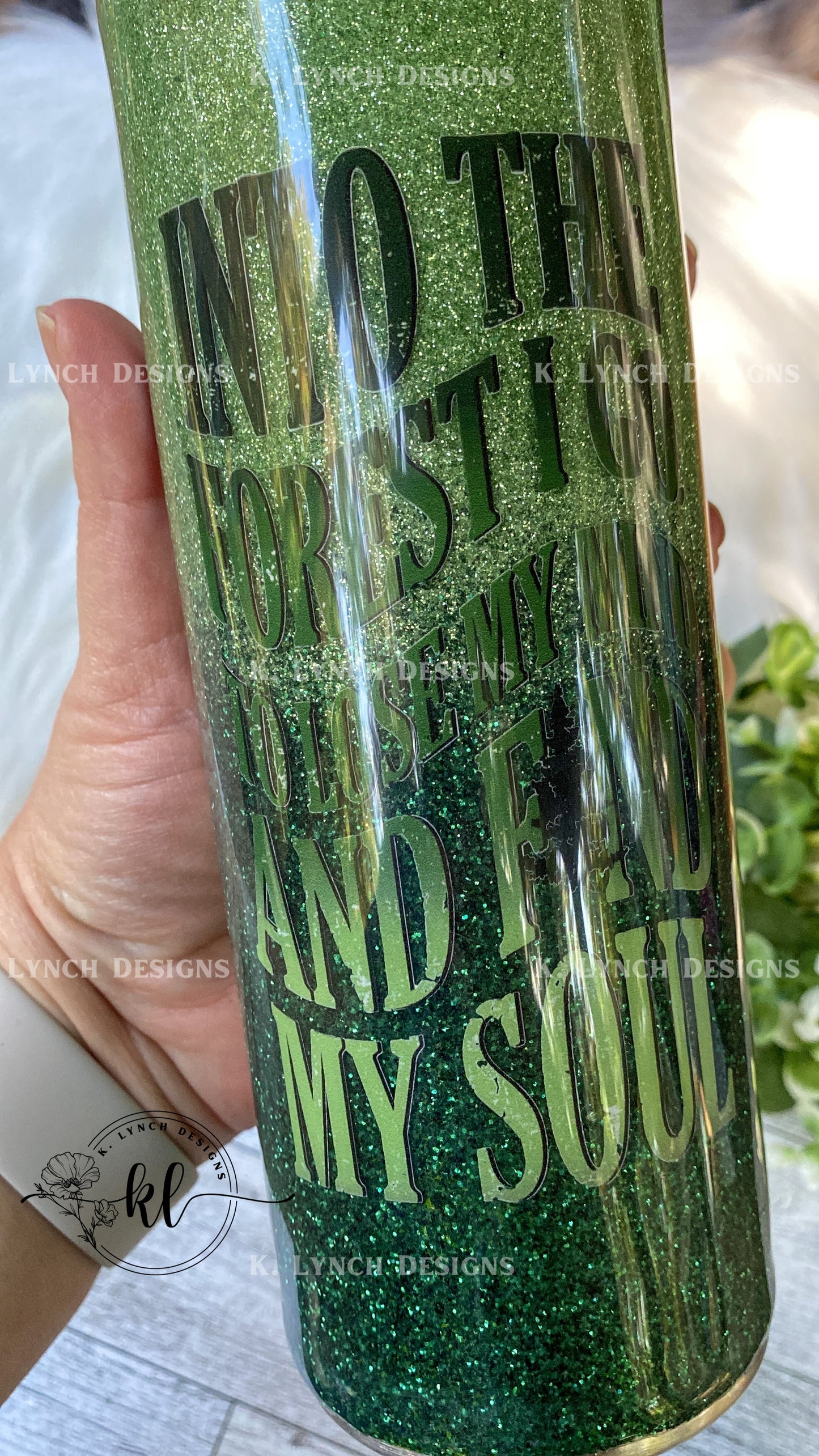 20 or 30 oz. "Into the Forest I Go" Glitter Tumblers