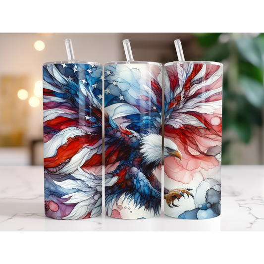 20 oz. Patriotic Eagle with American Flag Wings Tumbler