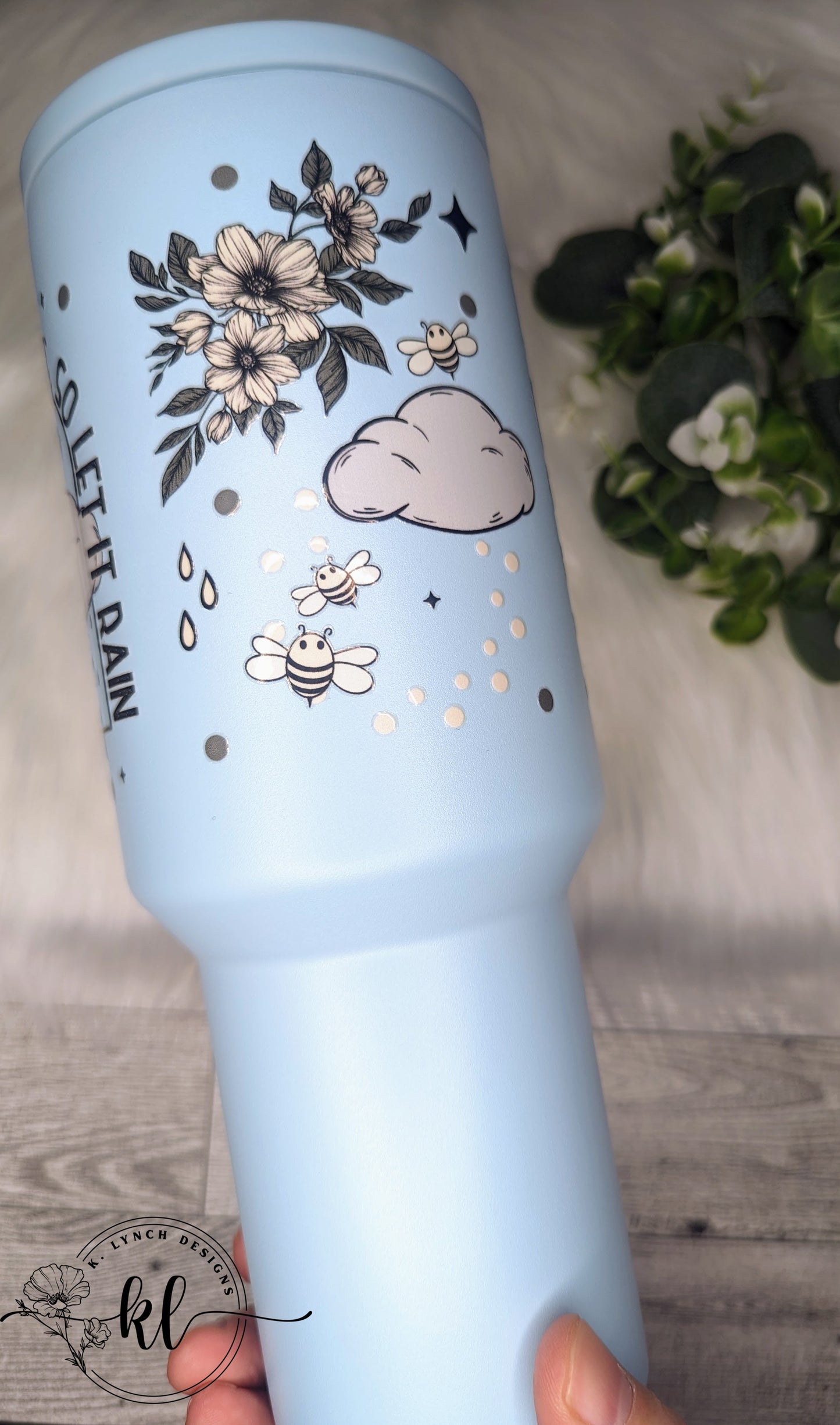 40 oz. Handle Tumbler "I Can Handle Anything So Let It Rain"
