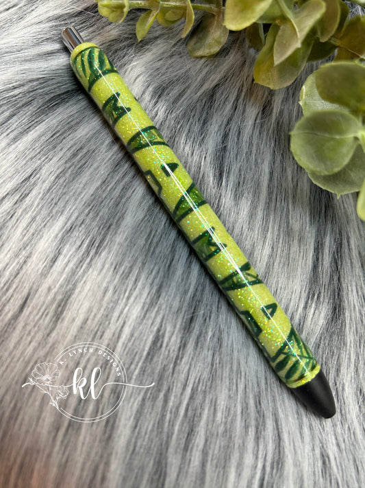 Green Tropical "Mama" Glitter Pen