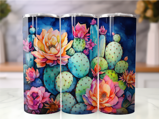 20 oz. Cactus Floral Watercolor Tumbler