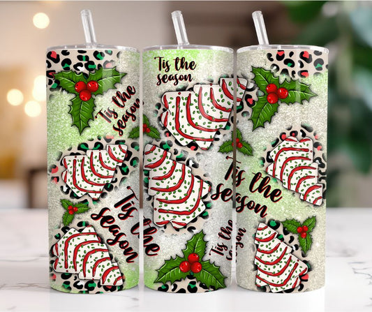 20 oz. 'Tis The Season Christmas Tree and Holly Tumbler